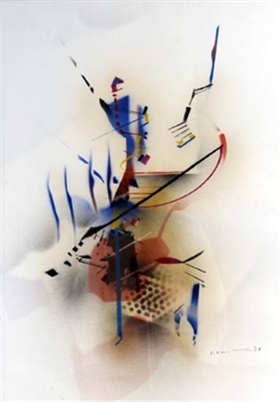 LOTTO DI 2 OPERE "A) "Senza titolo" B) "Senza titolo"" A) Tecnica mista su...