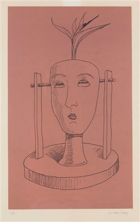 Ray Man (1890-1976), Senza titolo, litografia a colori, cm 70,5x50,5 firmato...