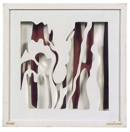 Remo Bianco (1922-1988), 3D. Blanc et Rouge, 1957, legno traforato bianco e...