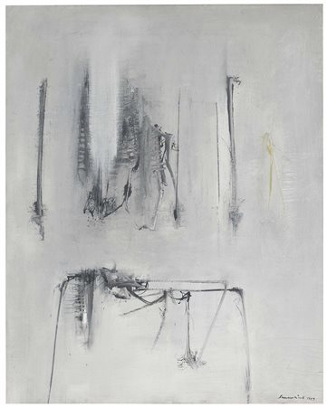 Emilio Scanavino (1922-1986), Germinazione, 1959, olio su tela, cm 92x73...