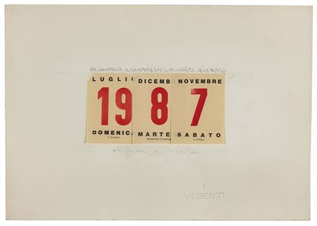 Alighiero Boetti (1940-1994), Calendario, 1987, collage e fogli di calendario...