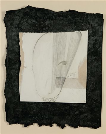 Enzo Cucchi (1949), Senza titolo, 1993, tecnica mista su cartone e carta...