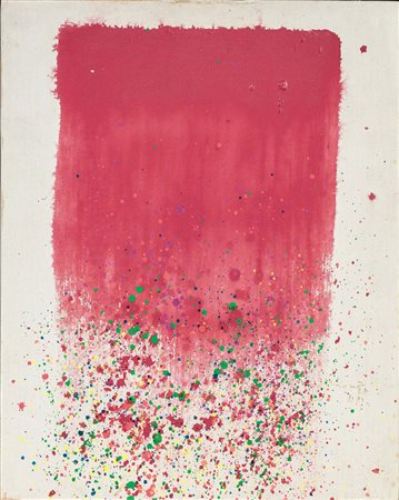 Hsiao Chin (1935), La cascata, 1988, acrilico su tela, cm 41x32,5 firmato a...