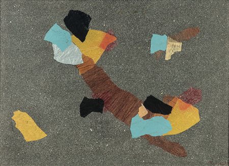 Giulio Turcato (1912-1995), Due lire, tecnica mista e collage su tela, cm...
