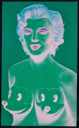 Ron English (1959), Pop Marilyn with Mickeys Negative screen, acrilico su...