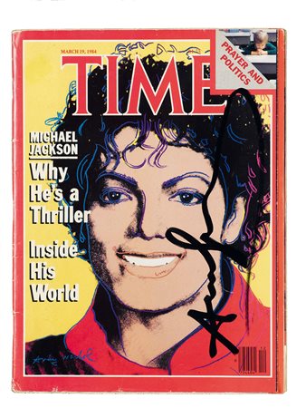 Andy Warhol (1928-1987), Michael Jackson, 1984 , rivista “Time”, cm 20,5x27,5...