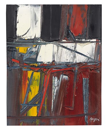 Piero Ruggeri (1930-2009), Senza Titolo, olio su tela, cm 30x23 firmato in...