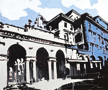 Maurizio Biagini Livorno 1964 Bergamaschi, 2016 Smalto su tela, cm. 100x119,5...