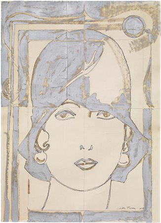 Giosetta Fioroni Roma 1933 Testa di donna, 1965 Tecnica mista su carta, cm....