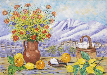 Michele Cascella Ortona (Ch) 1892 - 1989 Natura Morta Olio su tela, cm....