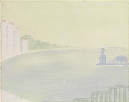 Virgilio Guidi Roma 1891 - Venezia 1984 Venezia Olio su tela, cm. 40x50...