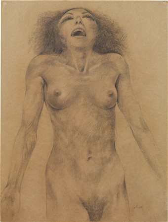 Giuliano Vangi Barberino di Mugello (Fi) 1931 Nudo, 1972 Matita, carboncino e...