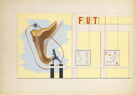 Enrico Prampolini Modena 1894 - Roma 1956 Bozzetto, plastica murale, (1939)...