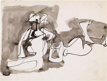 Afro Udine 1912 - Zurigo 1976 Senza titolo, anni Sessanta China su carta, cm....