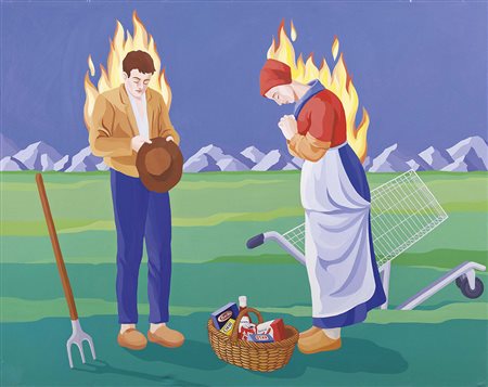 Giuseppe Veneziano Mazzarino (Cl) 1971 La terza settimana, 2012 Acrilico su...