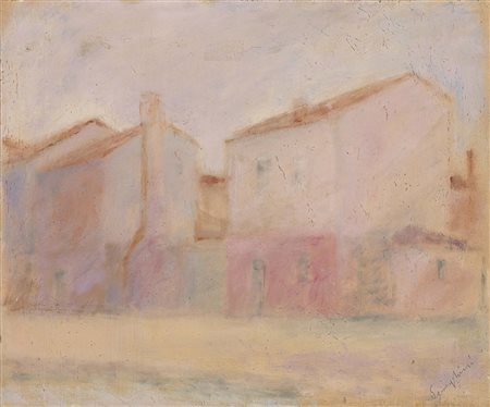 Pio Semeghini Quistello (Mn) 1878 - Venezia 1964 Burano Olio e pastelli su...