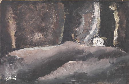 Mario Sironi Sassari 1885 - Milano 1961 Paesaggio con casa, 1948 ca. Tempera...