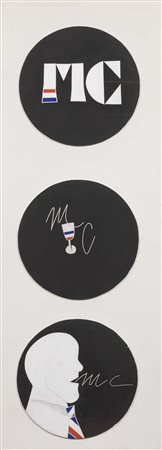 Emilio Tadini Milano 1927 - 2002 Mc, Moët & Chandon Acrilico su faesite, tre...