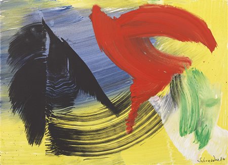 Gérard Schneider Saint-Croix 1896 - 1986 Senza titolo, 1984 Acrilico su carta...