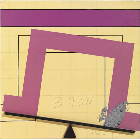 Aldo Mondino Torino 1939 - 2005 B Ton, (1972) Tecnica mista su tela, cm....