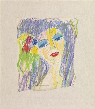 Walasse Ting Shanghai 1929 - New York 2010 Ritratto di donna, 1977 Pastello...