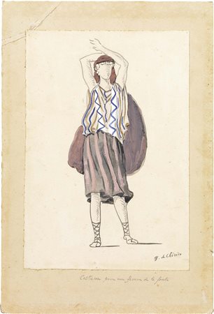 Giorgio de Chirico Volos 1888 - Roma 1978 Costume pour une femme de la foule,...