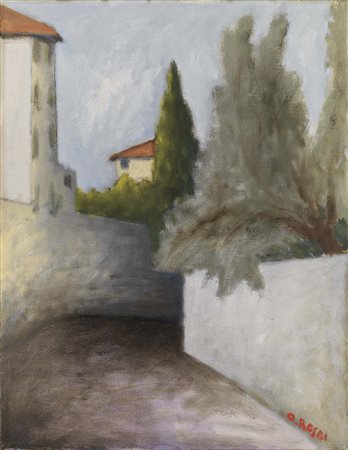 Ottone Rosai Firenze 1895 - Ivrea (To) 1957 Strada, 1955 ca. Olio su tela,...