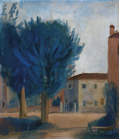 Virgilio Guidi Roma 1891 - Venezia 1984 Paesaggio veneto, 1928 Olio su...
