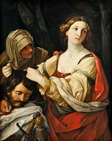 Scuola Emiliana del XVII secolo GIUDITTA CON LA TESTA DI OLOFERNE olio su...
