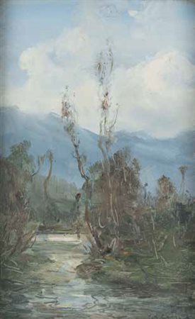 Vittore Antonio Cargnel Venezia 1872 – Milano 1931 STRADA IN COLLINA olio su...