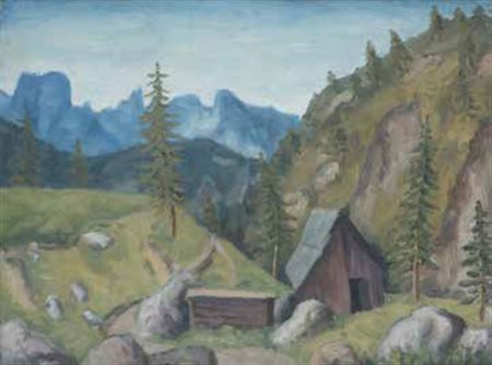 Fiorenzo Tomea Zoppè di Cadore 1910 – Milano 1960 PAESAGGIO olio su cartone...