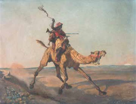 Scuola Orientalista del XIX secolo FIGURA MASCHILE olio su tavoletta, cm...