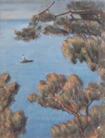 Cesare Monti Brescia 1891 – Bellano 1959 MARINA tela applicata su compensato,...
