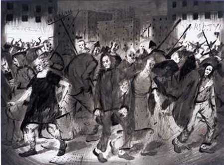 KEN CURRIE North Shields 1960 STUDY FOR “THE STREET”, 1990 china su carta, cm...