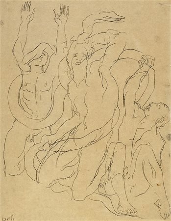 CORRADO CAGLI Laocoonte, 1938 China su carta, 32,5 x 25 cm Firma in basso a...