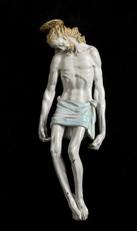EUGENIO PATTARINO Cristo, 1950 circa Scultura in ceramica smaltata, h 38 cm...
