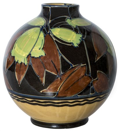 SICLA - ROMA Boccia decorata con motivi vegetali, Anni ‘20/’30 Ceramica...