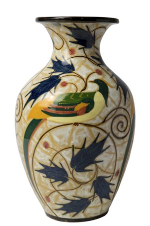 FRATELLI TIDEI - SQUARCIARELLI Vaso con uccello del paradiso e girali...