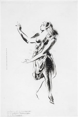 ENRICO PRAMPOLINI Ninfa, 1945 China su carta, 24,5 x 16,5 cm Scritta in basso...