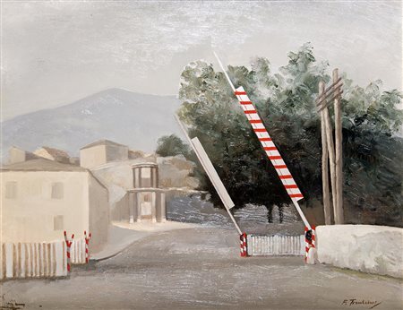 FRANCESCO TROMBADORI INGRESSO A CIVITELLA, 1958 OLIO SU TELA, 40 x 50 cm...