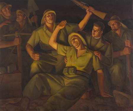 PIERO TESTA Episodio di guerra d’Africa, 1939 Olio su tela, 150 x 180 cm...