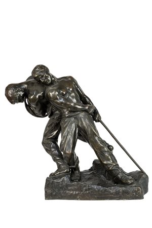 HENRI LEVASSEUR La Forza, 1930 circa Scultura in bronzo, h 52 x 53 x 24 cm...