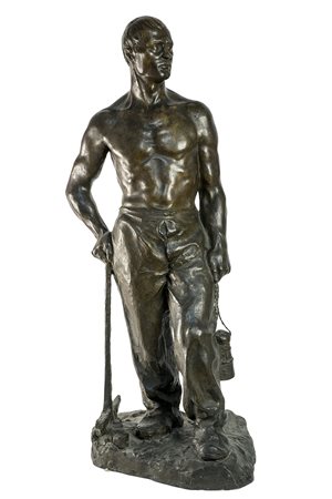 GIUSEPPE INGEGNOLI (detto Beppe) MINATORE, 1915/20 Scultura in bronzo a cera...
