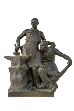 SCULTORE DEL XX SECOLO Labor Scultura in bronzo, 55,5 x 52 x 27 cm Firma non...