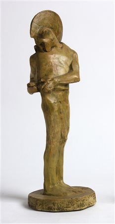 DUILIO CAMBELLOTTI LA CORAZZA, 1918 Scultura in gesso patinato, h 45 cm...