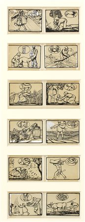 DUILIO CAMBELLOTTI ALMANACCO PER LA GENTE RURALE, 1930 (SCENE AGRICOLE CON...