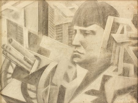 ARTURO CIACELLI DUX, 1935 Tecnica mista su carta, 49 x 66 cm Firma, luogo e...
