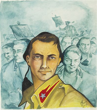 SERGIO BIANCHI Soggetti militari di gusto satirico Cinque aquerelli su carta,...