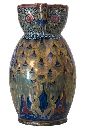 MASTRO GIORGIO - GUALDO TADINO Brocca con decorazione a forma di gufo, Anni...