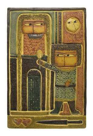 MARCELLO FANTONI Giulietta e Romeo, Anni ‘60 Bassorilievo in ceramica...